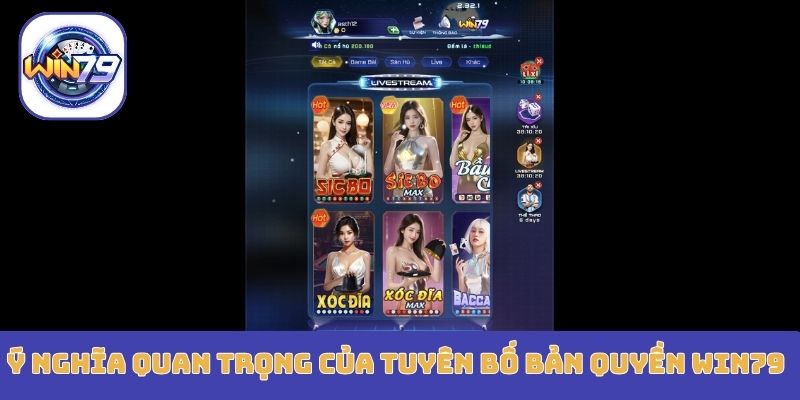 Ý nghĩa quan trọng của tuyên bố bản quyền Win79
